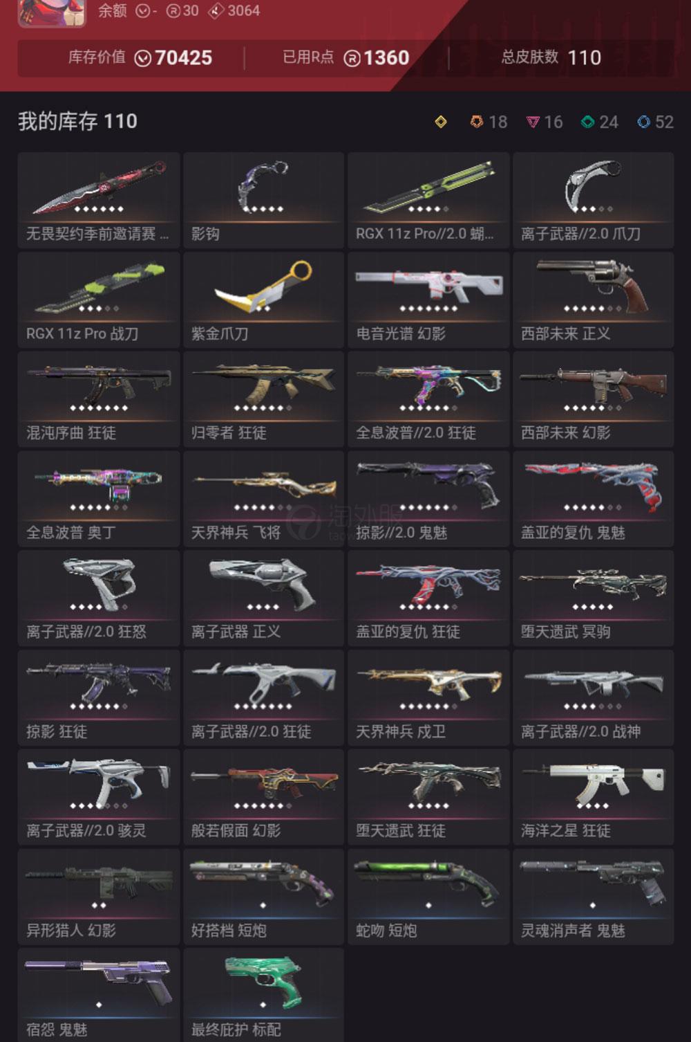 【US372-美服】怜悯之刃 离子套装 狂徒：混沌/盖亚/掠夺/弃王/异星/电幻 幻象：光谱/恶鬼/边陲 其他：掠夺爪/显卡蝴蝶/紫金爪